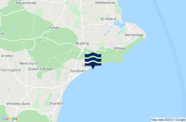 Mappa delle maree di Yaverland Beach, United Kingdom