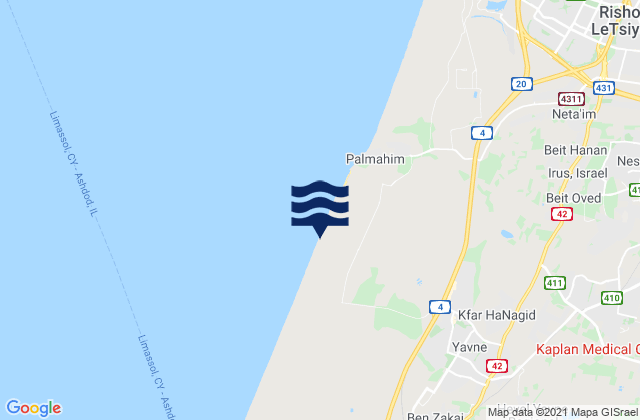 Mappa delle maree di Yavné, Israel