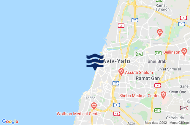 Mappa delle maree di Yehud, Israel