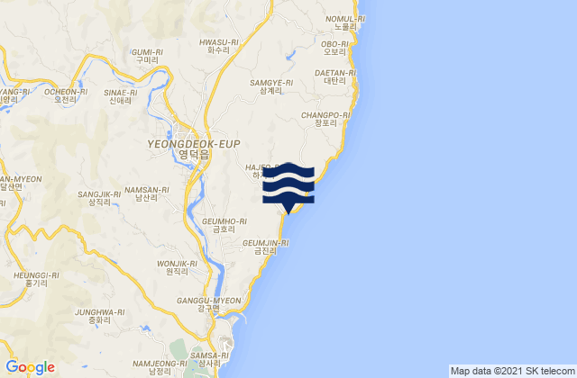 Mappa delle maree di Yeongdeok, South Korea