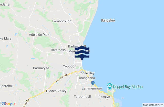 Mappa delle maree di Yeppoon, Australia