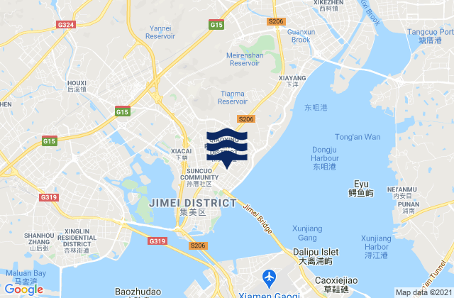 Mappa delle maree di Yingcun, China