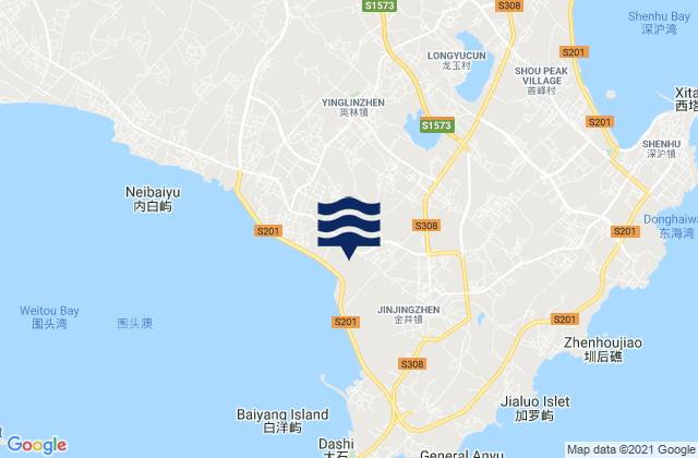 Mappa delle maree di Yinglin, China