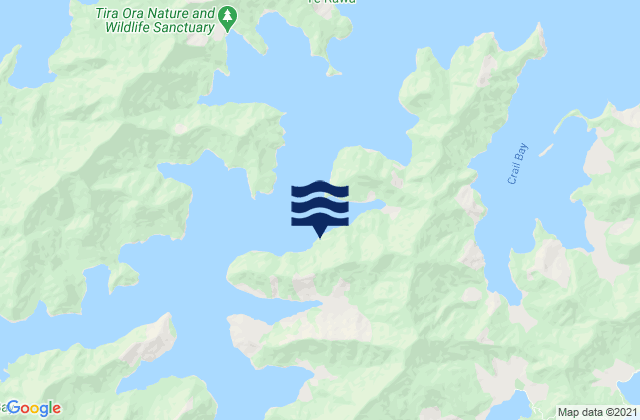 Mappa delle maree di Yncyca Bay, New Zealand