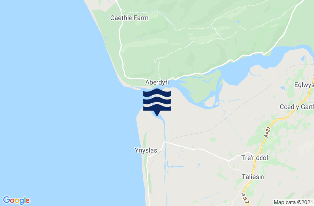 Mappa delle maree di Ynyslas (Estuary) Beach, United Kingdom