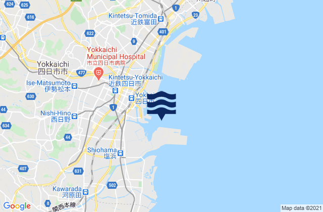 Mappa delle maree di Yokkaichi-kō, Japan