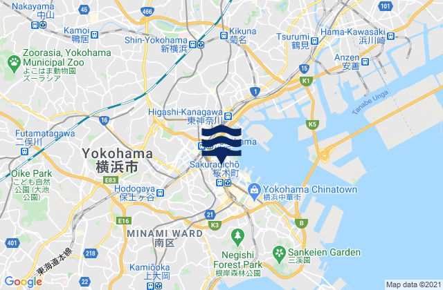 Mappa delle maree di Yokohama Shi, Japan