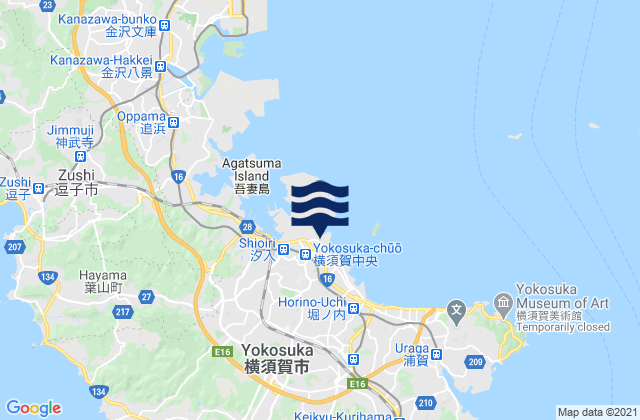 Mappa delle maree di Yokosuka Ko, Japan