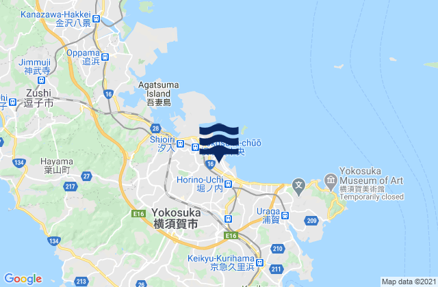 Mappa delle maree di Yokosuka Shi, Japan