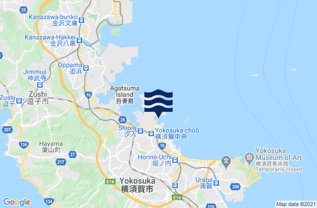 Mappa delle maree di Yokosuka, Japan