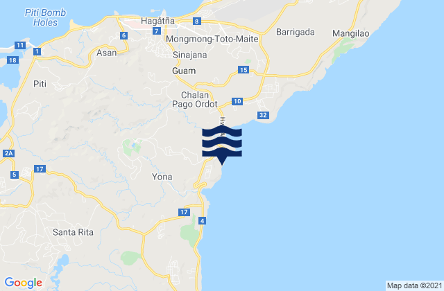 Mappa delle maree di Yona Municipality, Guam