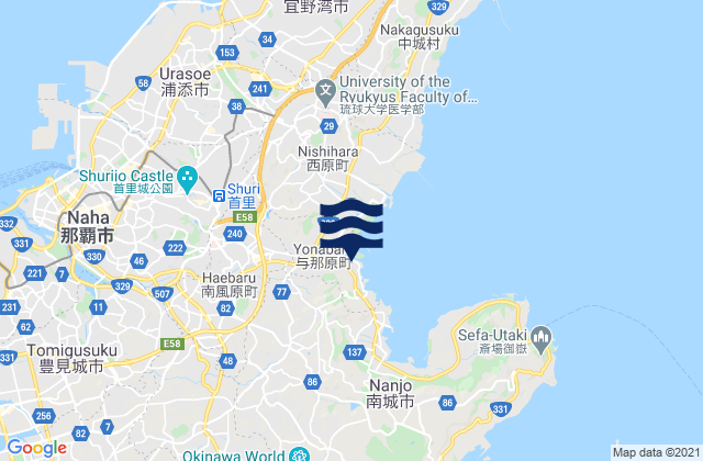 Mappa delle maree di Yonabaru Buckner Bay, Japan