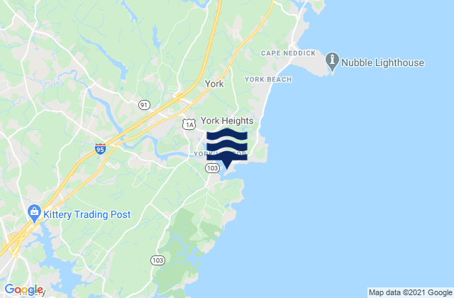 Mappa delle maree di York Harbor, United States