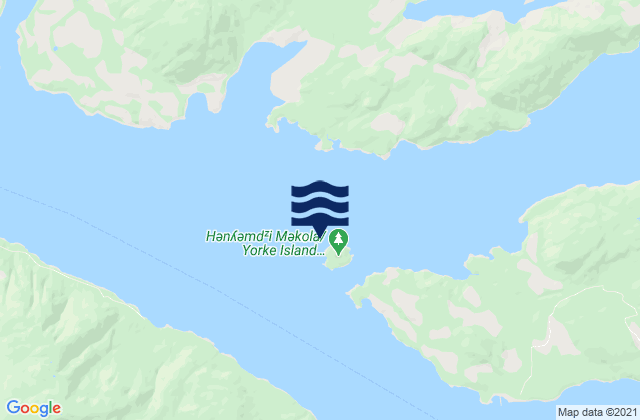 Mappa delle maree di Yorke Island, Canada