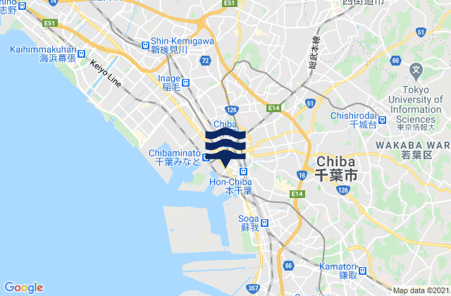 Mappa delle maree di Yotsukaidō-shi, Japan