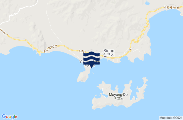 Mappa delle maree di Yuktae-dong, North Korea