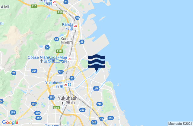 Mappa delle maree di Yukuhashi Shi, Japan