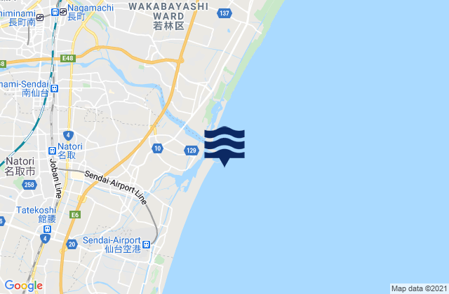 Mappa delle maree di Yuriage, Japan