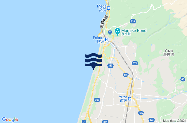 Mappa delle maree di Yuza, Japan