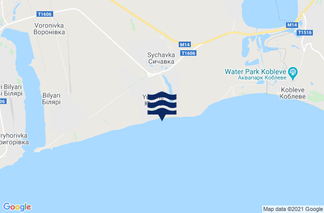 Mappa delle maree di Yuzhne, Ukraine
