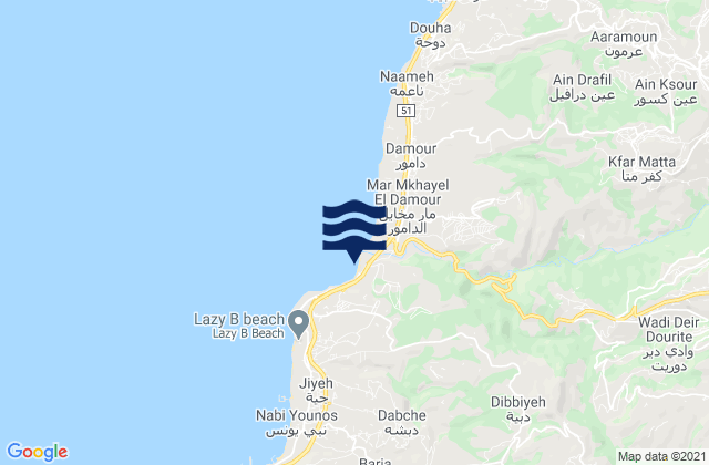 Mappa delle maree di Yâroûti, Lebanon