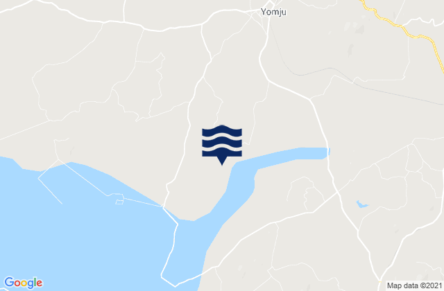 Mappa delle maree di Yŏmju-ŭp, North Korea