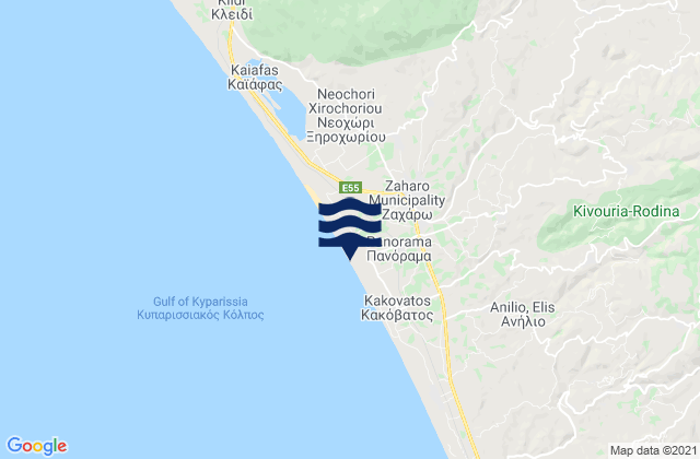 Mappa delle maree di Zacháro, Greece