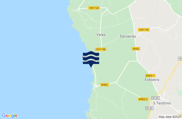 Mappa delle maree di Zambujeira do Mar, Portugal