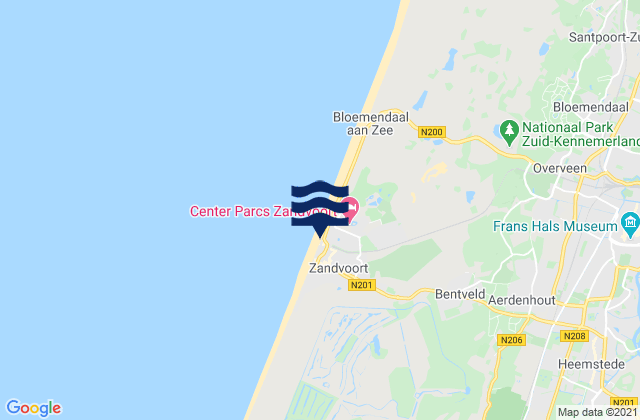Mappa delle maree di Zandvoort, Netherlands