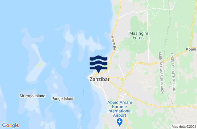 Mappa delle maree di Zanzibar, Tanzania