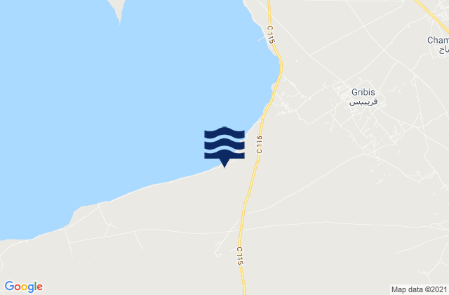 Mappa delle maree di Zarzis, Tunisia