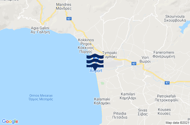 Mappa delle maree di Zarós, Greece