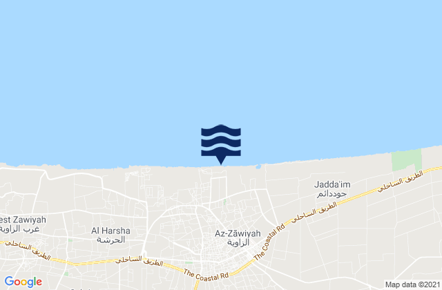 Mappa delle maree di Zawiya, Libya