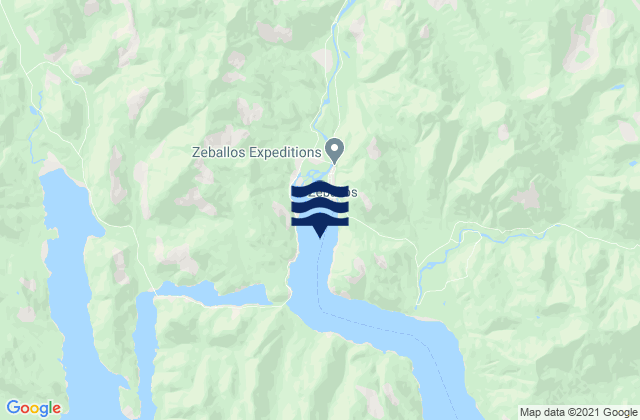Mappa delle maree di Zeballos, Canada