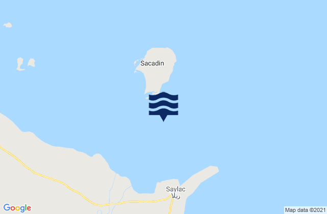 Mappa delle maree di Zeila Gulf of Aden, Somalia