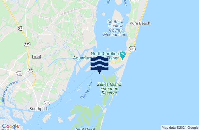 Mappa delle maree di Zekes Island, United States