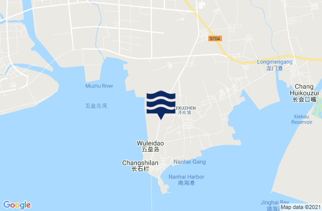 Mappa delle maree di Zeku, China