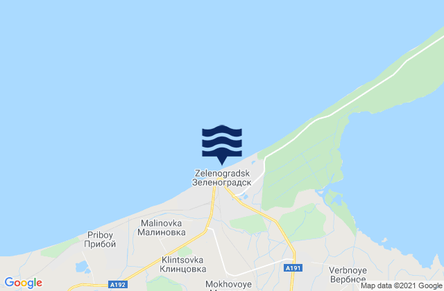 Mappa delle maree di Zelenogradsk, Russia
