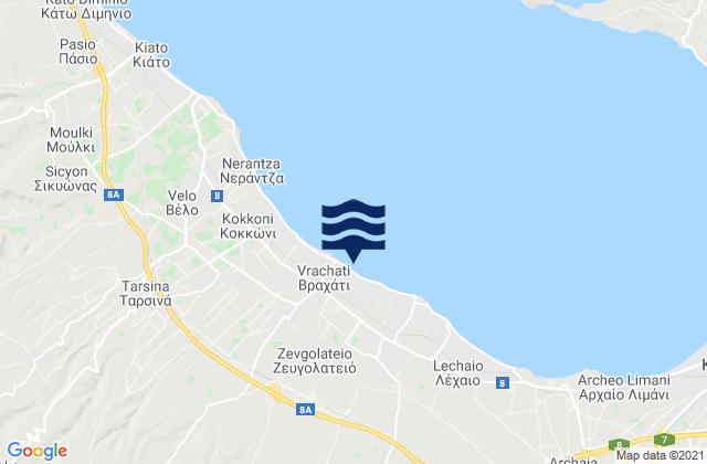 Mappa delle maree di Zevgolateió, Greece