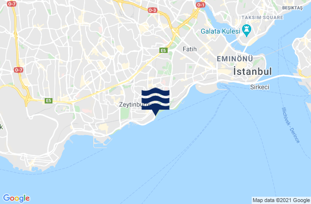 Mappa delle maree di Zeytinburnu, Turkey