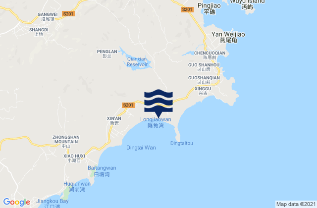 Mappa delle maree di Zhenhaicun, China