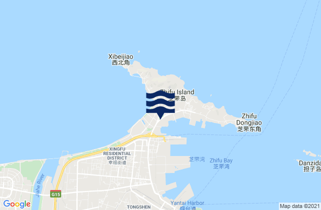 Mappa delle maree di Zhifudao, China