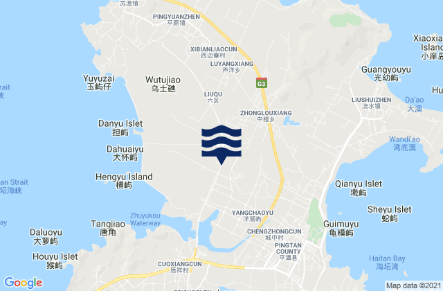 Mappa delle maree di Zhonglou, China