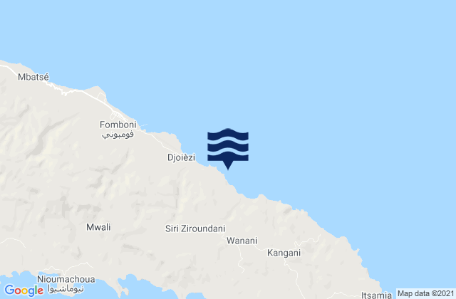 Mappa delle maree di Ziroudani, Comoros