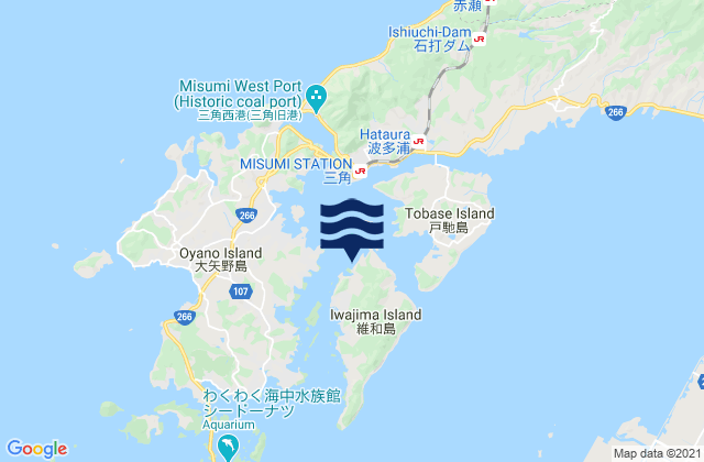 Mappa delle maree di Zozo-No-Seto, Japan