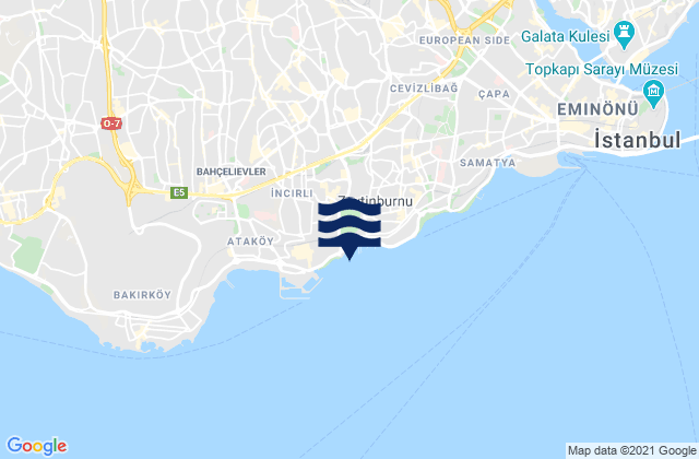 Mappa delle maree di güngören merter, Turkey