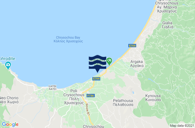 Mappa delle maree di Ágios Isídoros, Cyprus