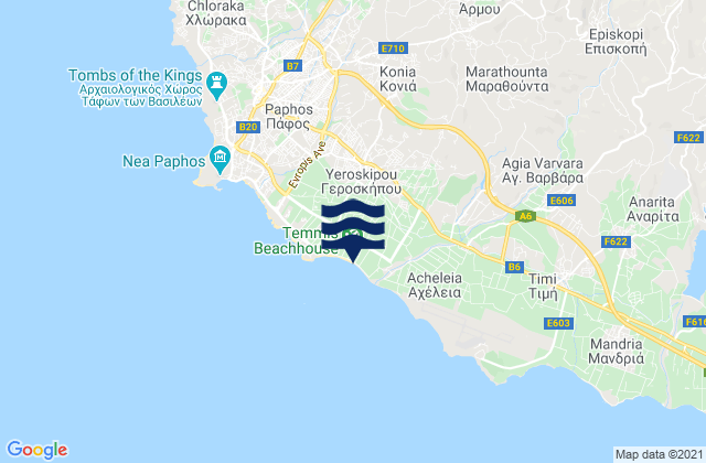 Mappa delle maree di Ármou, Cyprus