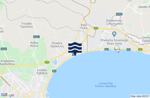 Mappa delle maree di Ársos, Cyprus
