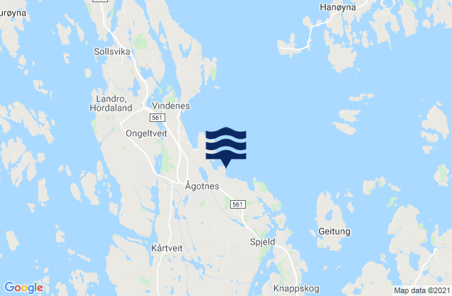Mappa delle maree di Ågotnes, Norway
